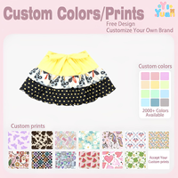 Jupe à volants superposés pour petites filles, taille élastique, grand nœud jaune, motif à pois de dessin animé, idéale pour les séances photo