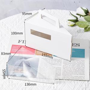 Sunshine Wholesale Triangular Slice <strong>Cake</strong> Sandwich <strong>Individual</strong> Paper <strong>Box</strong> Take Out Dessert <strong>Box</strong> with Handle - Product Image 2