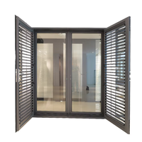 Portes Françaises Extérieures en Aluminium Noir Modèle 76, Insonorisées, Anti-Ouragan, Résistantes aux Chocs, Portes à Battants, Portes Françaises en Verre Modèle 76