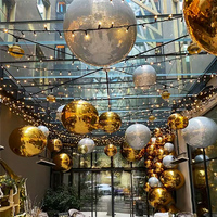Ballon gonflable en PVC à double couche, métallique, grand, brillant, sphérique, ornement géant pour la décoration de Noël