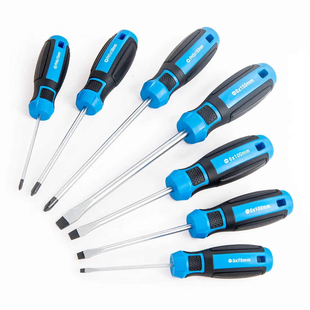 7pcs multifunctional promotional hand tools creative electroplated slot philip CR-V magnetic screwdriver set