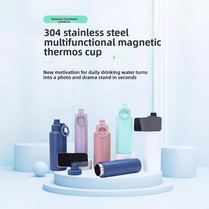 Frasco de acero inoxidable con aislamiento ecológico Logotipo personalizable Tecnología de pared dual con soporte para teléfono - Product Image 4