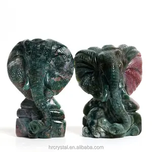자연 치유 크리스탈 돌 기념품 인도 마노 코끼리 크리스탈 동물 인형