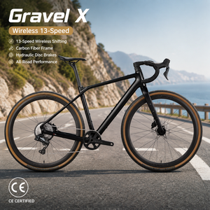 <span class=keywords><strong>Bicicleta</strong></span> de Carretera <span class=keywords><strong>Gravel</strong></span> X WheelTop Inalámbrica de 13 Velocidades con Cuadro de Fibra de Carbono, Llantas de Aleación, Frenos de Disco Hidráulicos, <span class=keywords><strong>Bicicleta</strong></span> de Carreras 700C - Product Image 1
