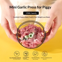 Mini hachoir à ail multifonctionnel avec design tête de cochon et 3 lames, hachoir manuel pour diverses noix et fruits G26-277