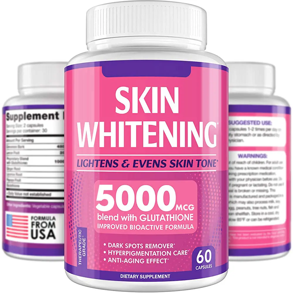 2023 Meilleurs produits de beauté Capsules de blanchiment de la peau Effet anti-âge et antioxydant puissant 60 capsules