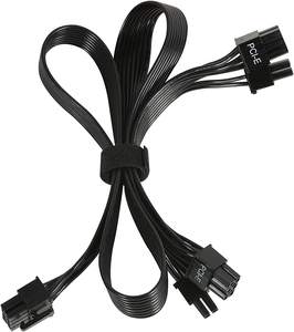PSU สายไฟ PCIE แบบคู่6 + 2พิน,8พินสายเคเบิล GPU ตัวผู้เป็นตัวผู้สำหรับพาวเวอร์ซัพพลาย (65ซม. + 15ซม.) - Product Image 2