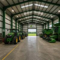 Bâtiment Agricole Préfabriqué Isolé en Acier - Grand Hangar Agricole pour le Stockage de Tracteurs et de Machines