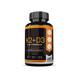 Vitamin D3 K2 kapsül formüle edilmiş vitamini ile K2 olarak MK-7 desteği kalp kemikleri ve kas