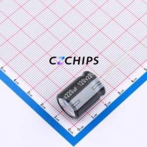 Condensateur électrolytique en aluminium ENB2BM221L20OT à montage traversant (THT), D16xL20mm 220uF 20% 120V 16mm - Product Image 1