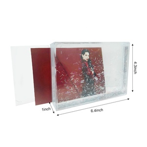 2021 ý tưởng sản phẩm mới 4x6 trang trí lỏng Acrylic khung ảnh với nước long lanh khung nhựa cho quà tặng - Product Image 5