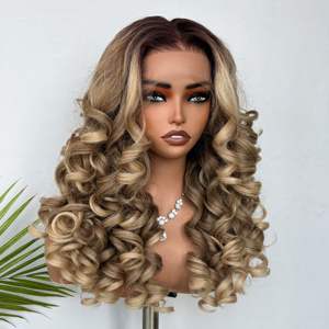 Parrucche Afro Ricci Sintetiche HD Lace Front Latisha con Frangia, Pre-Piumate, con Cappuccio Sottile 13x6, 180% di Densità, per Donna - Product Image 2