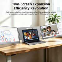Moniteur portable double 18,5 pouces, 2 écrans IPS Full HD, Plug and Play, extension triple écran pour ordinateur portable, jeux/travail/stockage