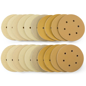 سفن أمريكية محلية شحن مجاني 24 ساعة الولايات المتحدة الأمريكية 50 في 6 بوصة 6 ثقوب أقراص الصنفرة 80--ورق صنفرة أكسيد الألومنيوم الحصى - Product Image 1