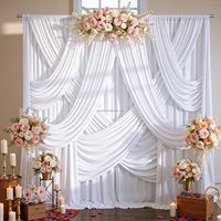 Rideau de fond en soie de lait blanc sur mesure, idéal pour les décorations de plafond de mariage - Offre Spéciale