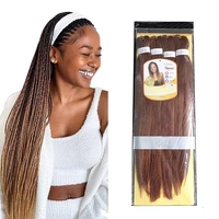 Cheveux à Tresser d'Expression Pré-étirés 4X de 26 Pouces en Gros d'Usine, Cheveux Ombrés Yaki Pré-étirés pour Femmes