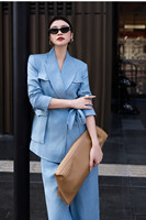 Ensemble deux pièces élégant pour femme, style Old Money, vert, taille XL, printemps-automne, en lin peigné, pantalon ample à jambes larges, idéal pour le bureau