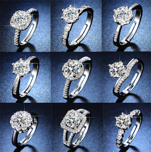 Atacado moissanite joia 1ct clássico casamento noivado anel diamante para mulheres - Product Image 2