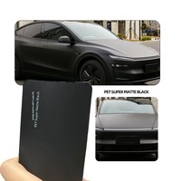 Película PET para Automóviles que Cambia de Color, Envoltura Completa para Vehículos, Aplicación Extendida, Envoltura Protectora Negra Mate