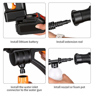 Pistola <span class=keywords><strong>de</strong></span> agua <span class=keywords><strong>de</strong></span> alto voltaje recargable con batería <span class=keywords><strong>de</strong></span> litio <span class=keywords><strong>de</strong></span> alta limpieza y eficiencia, nuevo diseño, lavadora y espuma portátil para coche - Product Image 5