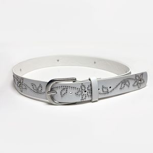 Thắt lưng nữ có khóa cài bằng hợp kim, đính đinh tán tròn, rộng 3,3cm, dài 105cm - Product Image 3