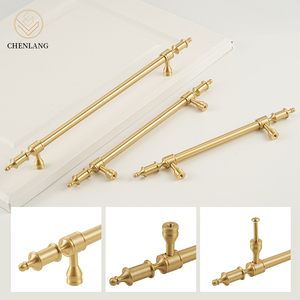 Poignées de meubles CHENLANG réglables de style cour royal moderne en laiton satiné, poignées de tiroir, boutons de <span class=keywords><strong>commode</strong></span>, boutons de placard pour chambre et cuisine - Product Image 5