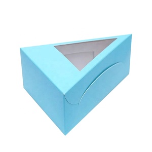 Papel recubierto Bosque negro Terciopelo rojo Pastel Triángulo Cake Slice Cajas Cartón Cake Piece Caja de embalaje con ventana de PVC limpia - Product Image 2
