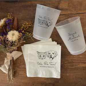 Vasos Personalizados para Perros para Bodas, Recuerdos de Boda para Mascotas, Vasos Irrompibles Personalizados, Vasos Esmerilados Personalizados para Bodas de Animales - Product Image 1