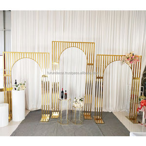 Arco de Boda de Acero Inoxidable Personalizado de Fábrica Furun, Duradero, Ecológico, Desmontable, Ancho Personalizable, Acabado Dorado, para Fiestas - Product Image 1