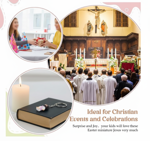 Mini Ornamenti Religiosi Ecologici in PVC per <span class=keywords><strong>Pasqua</strong></span>/Natale, Portachiavi con Figure <span class=keywords><strong>di</strong></span> Gesù 'Jesus Loves You', Giocattoli Cartoon in Bulk - Product Image 3