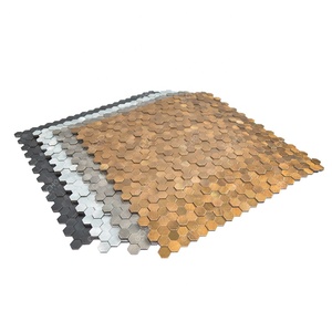 Gạch Ốp Và Dán Tường 3D Gạch Khảm Kim Loại Nhôm Chải Màu Vàng Lục Giác - Product Image 5