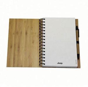 Wholesale Custom <b>A5</b> <b>Spiral</b> Bamboo <b>Notebook</b> Saddle Stitching Sewing Eco-Friendly Leather Cover Corporate Gifts for Business - Product Image 1