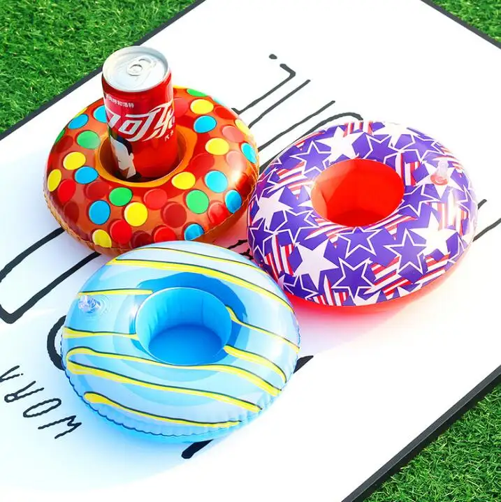 New Design Inflation Cup Holders Design Float Drink Holders PVC Donut Cups Wine Holders