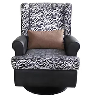 Canapé-lit italien de luxe contemporain en tissu imprimé léopard, fauteuil pivotant inclinable moderne, personnalisé pour la maison, le bureau, les loisirs, le salon