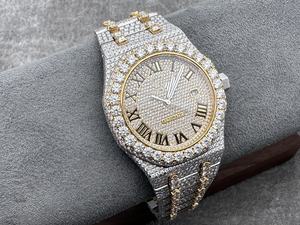 定制超品质爱彼钻石腕表罗马系列 41 毫米 3120 机芯双色金 VVS 全钻冰晶莫桑石腕表 - Product Image 3