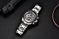 PD-1653 Montre automatique haut de gamme pour homme, squelette mécanique, étanche, en stock, utilisation quotidienne, bracelet en acier inoxydable et silicone