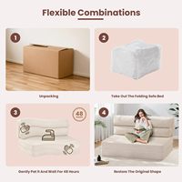 Klappbare Matratze 3-in-1 Konvertierbares Schlafsofa Faltbare Couch-Bett Bodenliege Schlafmatratze für Wohnzimmer