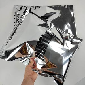 Metallic Silver Aluminum Zipper Bags - Custom Printed Double Sided Foil Bags for Clothing & Cosmetics - Product Image 4