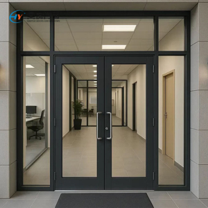 Puerta Comercial <span class=keywords><strong>de</strong></span> Aluminio Premium Antioxidante para Tiendas, Apta para KFC y McDonald's, Puerta <span class=keywords><strong>de</strong></span> Entrada Resistente - Product Image 1