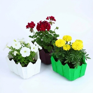 Pot de fleurs mural en plastique PP, design clôture à piquets, avec trou de fixation pour plantation verticale sur balcon et jardin - Product Image 5