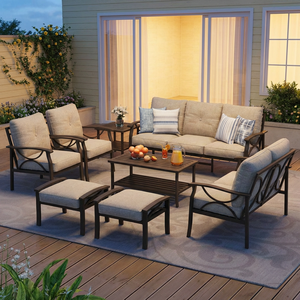 Ensemble <span class=keywords><strong>de</strong></span> canapés d'extérieur classiques élégants, structure en métal bronze, 6 pièces, mobilier <span class=keywords><strong>de</strong></span> patio, ensemble <span class=keywords><strong>de</strong></span> sièges profonds, coussins imperméables, <span class=keywords><strong>salon</strong></span> <span class=keywords><strong>de</strong></span> <span class=keywords><strong>jardin</strong></span> - Product Image 6