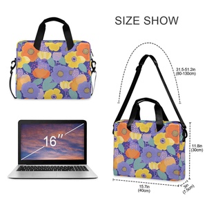 Housse de protection portable en polyester pour ordinateur portable 16 pouces, design personnalisé motif floral, étanche et fine - Product Image 3