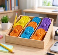 Jouet sensoriel en silicone, Slider magnétique anti-stress, Pierre apaisante, pour soulager l'anxiété, jeu de voyage apaisant pour garçons et enfants, en boîte
