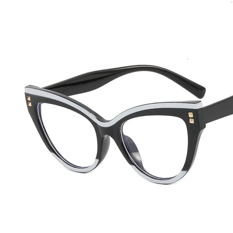 Vente en gros de montures de lunettes de vue avec logo personnalisé carré vintage de luxe anti-bleu tendance carré bloquant la monture de lunettes de vue optique