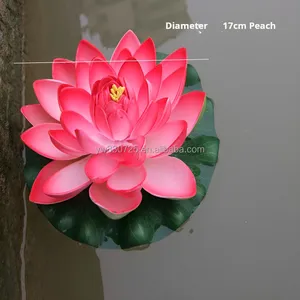 Simuleer Lotus Die Op Het Wateroppervlak Drijft, Voer Rekwisieten Uit, Plantendecoraties En Meng Kleuren Van 17Cm Lotusbloemen
