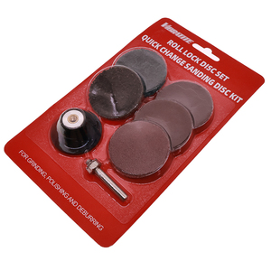 Kit de 7 disques de ponçage rouges de <span class=keywords><strong>2</strong></span> pouces à verrouillage rapide en oxyde d'aluminium pour le conditionnement des surfaces, le polissage du métal et du bois - Product Image 1