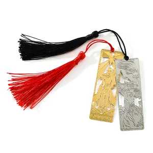 Christian Book marker Gold Sliver Metallic Bookmarks Metal Hollow 3d Bookmark with Tassels
