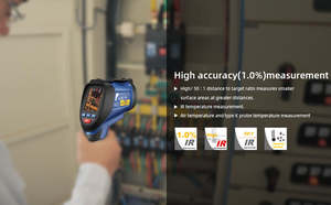 เครื่องวัดอุณหภูมิอุตสาหกรรมแบบอินฟราเรด DT-9861 CEM-ชาร์จได้50ถึง1600องศาเซลเซียสพร้อมกล้องและเครื่องบันทึกข้อมูล - Product Image 6