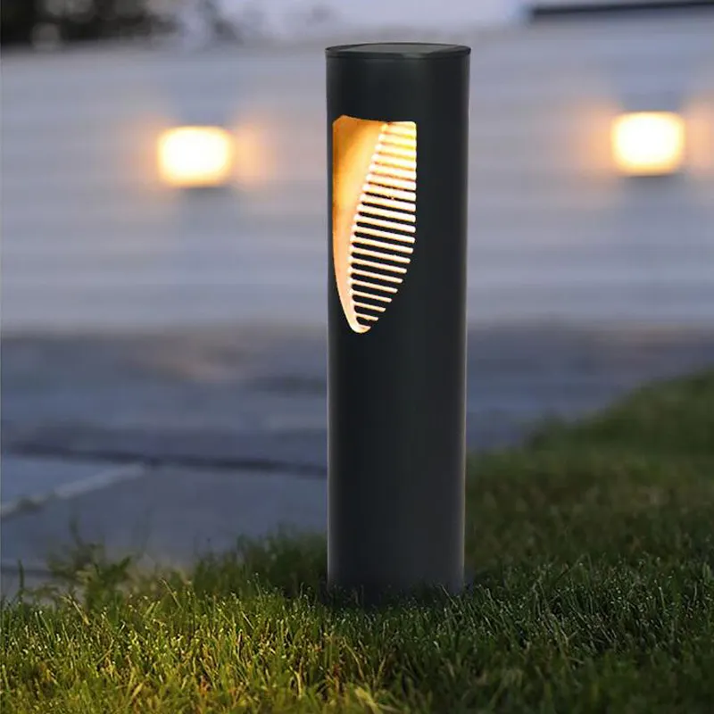 Lampe solaire de pelouse cylindrique imperméable, sans fil, allumage/extinction automatique, éclairage d'extérieur, idéal pour un jardin, une pelouse ou un sentier