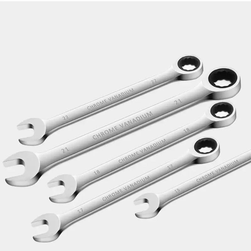 72 Teeth Chrome Vanadium Steel Dual-purpose Open Plum Ratchet Wrench Multi-function Fast Mirror Wrench Full Set Spot Wholesale